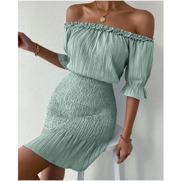 Boho Off shoulder Ruffle Dress - Picture 5 of 10